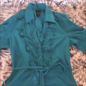 Green Button-up Blouse